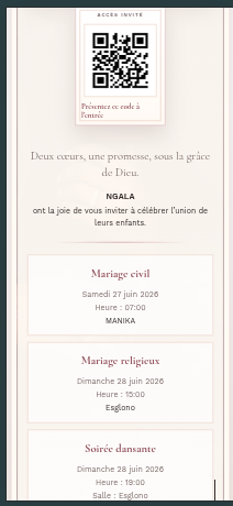 Programme mobile de l'invitation électronique