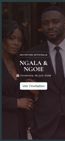 Accueil mobile de l'invitation électronique